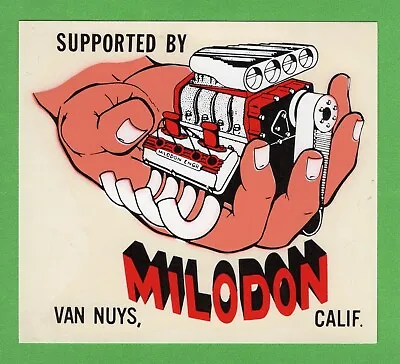 Vintage Original 1960 Speedshop  Milodon Engineering  Van Nuys Calif Water Decal • $59.29