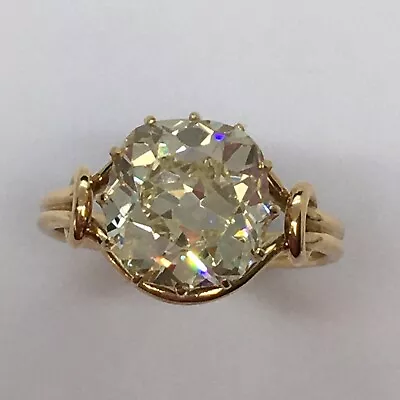 1890s  Victorian 14K 3.67 Ct Diamond Antique Ring Handmade American Size 6.25 • $44500