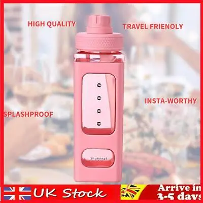 Water Bottle 23.6 Oz Large Capacity Bottle Straw & Lovely Sticker (Pink) • £7.49