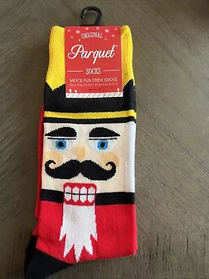 New Men's NUTCRACKER Novelty Christmas Socks PARQUET BRAND Shoe Size 6-12.5 • $10