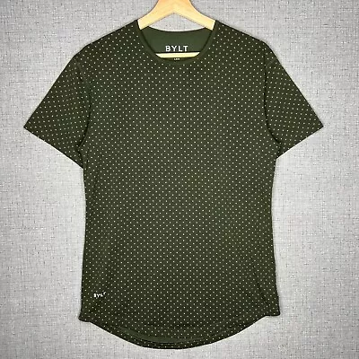 BYLT Shirt Men's S Green Drop Cut Lux Short Sleeve Polka Dot • $15.85