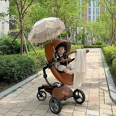 Baby Stroller Umbrella Flexible Waterproof Fringe Bohemian Style Sun Umbrella • $55.33
