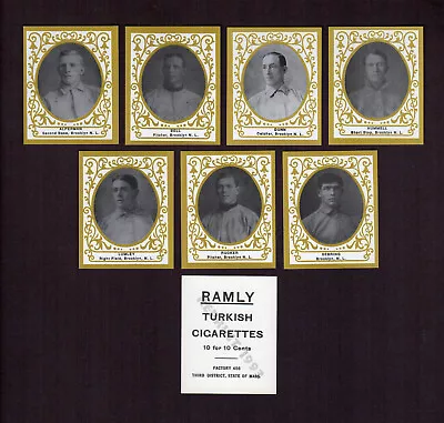 1909 BROOKLYN SUPERBAS (Dodgers) RAMLY T204 REPRINT Team Set | ALL 7 Cards • $4.95