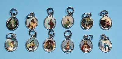 Catholic Medals Pendants Lot Of 12 Jesus Mary Joseph Saints With Jump Ring • $9.24