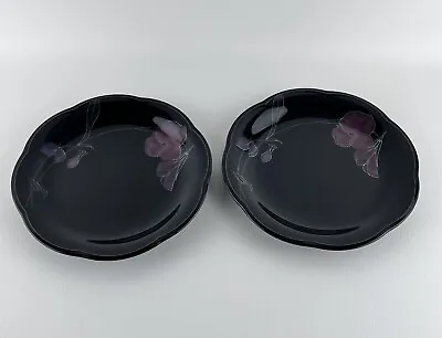 Mikasa Salad Plate Purple Black Rondo China TANGO Set Of 2 8.125 Inches 8 1/8 • $19.99