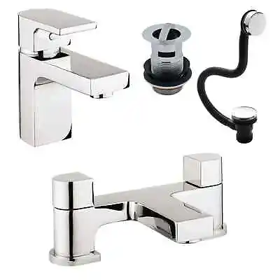 Crosswater Planet Mini Basin Mono Mixer & Bath Filler Taps With Waste Options • £49.99