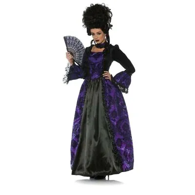 Eerie Marie Victorian Gothic Antoinette Black Purple Womens Large Costume • $49.95