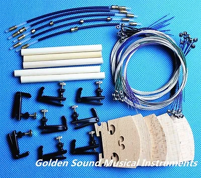 $16.98 • Buy 5 Pc Maple Wood 4/4 Violin Bridge 5 Pc Sound Post 5 Tail Gut 8 Fine Tuner Parts