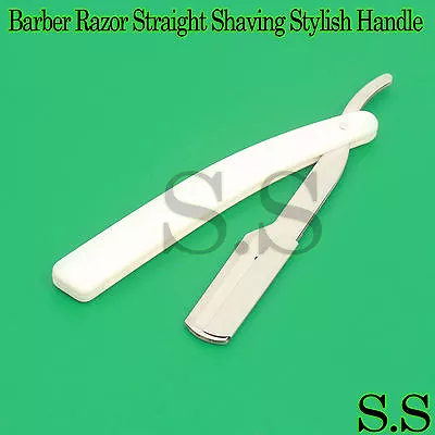 Barber Straight Cut Throat Shaving Razor Shavette White Handle • $6.99