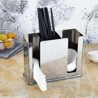 $24.70 • Buy Stainless Cutlery Caddy Utensil Holder Kitchen Tableware Organizer 3 Grids
