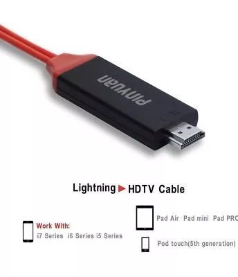 Lighnting Cable To HDMI HD TV Cable For IphoneIpad Mini Video Adapter For IPho • $9.80