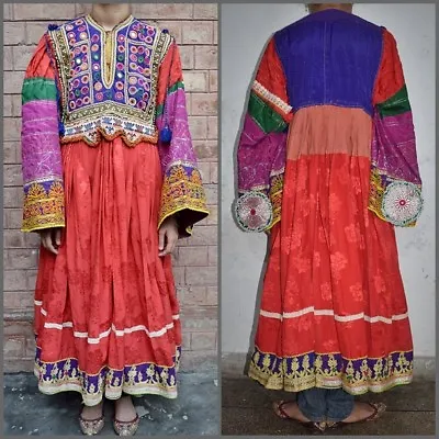 Vintage Afghan Dress Embroidered Floral Indian Boho Festival • $200