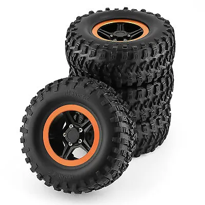 2.2 Inch CNC Beadlock Crawler Wheel Rims Rubber Tires For 1/10 RC Car (4pcs） • £71.99