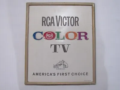 Original RCA Victor Color TV Plastic Store Sign W/Nipper - Rare Vintage Display • $235