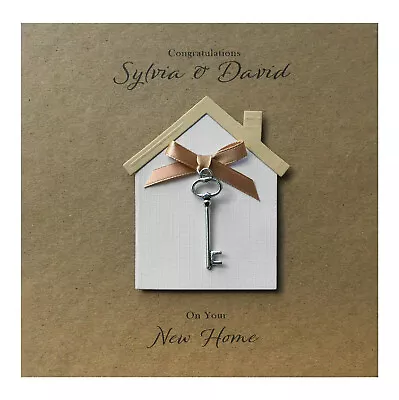 £6.85 • Buy Handmade PERSONALISED New Home Card - Key Charm
