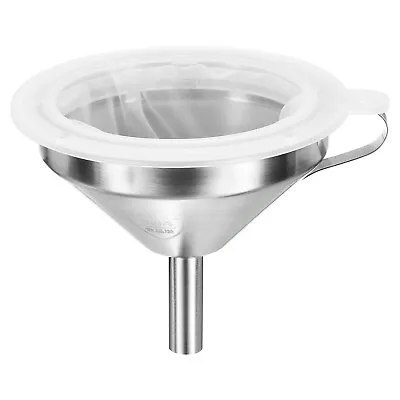 5.1  Dia Stainless Steel Kitchen Funnel With 200 Mesh Strainer White Silver Tone • $12.73