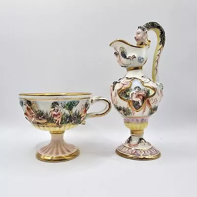 R. Capodimonte Cup And Small Vase (C2) NS#8657 • $9.99