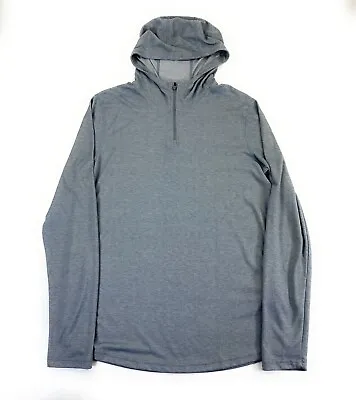 Under Armour Men's Fitted Heatgear Threadborne 1/4 Zip Hoodie Gray Top Medium • $16.96