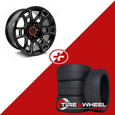 17  Gloss Black Milled Wheels W/Tires Fits Toyota Tacoma 4Runner FJ Cruiser • $1349