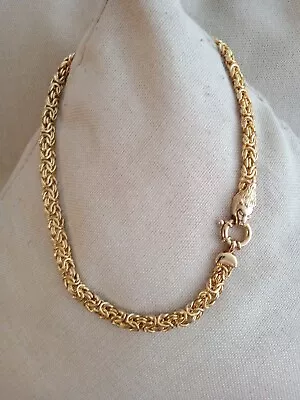 Unique Vintage Gold Tone Over Silver 925 Banshee Lion Chain Necklace Italy 47g • $45.88