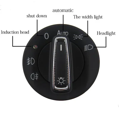 Chrome Automatic Light Sensing Headlight Switch For VW Golf 5 Passat 5ND941431E • $24.52