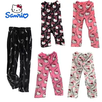 Hello Kitty Pajama Pants Y2k Fairy Sanrio Flannel Autumn Warm Women Pant Fashion • $9.98