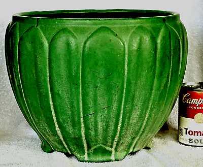 Large 12  Weller Brush McCoy Matte Green Jardiniere Vase Arts & Crafts Unmarked • $28.88