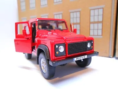 PERSONALISED PLATES LAND ROVER DEFENDER Toy Car MODEL Boy Girl Dad BIRTHDAY NEW • £8.95