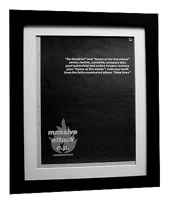 £69.95 • Buy MASSIVE ATTACK+Hymn+Blue Lines+POSTER+AD+ORIGINAL 1992+FRAMED+FAST GLOBAL SHIP