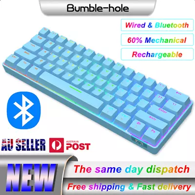 $25.99 • Buy AU 60% Wired/Wireless Bluetooth Dual-mode Mechanical Gaming Keyboard RGB Backlit