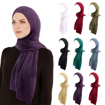 Summer Chiffon Hijab Shawl Head Scarf Women Solid Color Long Wraps Shawls Muslim • $9.49