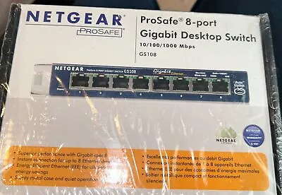 NETGEAR 8-Port Gigabit Ethernet 10/100/1000mbps Switch (GS108) • $20