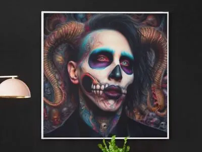 Marilyn Manson  Mephistopheles  Original Painting Art Print *Numbered & Signed* • $48