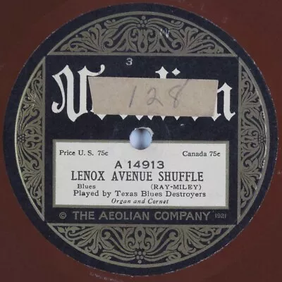 Jazz 78 TEXAS BLUES DESTROYERS Lenox Avenue Shuffle VOCALION 14913 Red HEAR 274 • $8