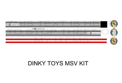 £2 • Buy Dinky Msv Kit Replacement Sticker Set