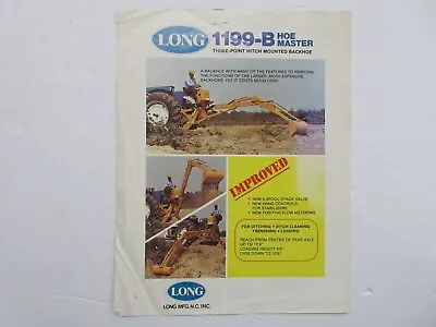 Long 1199-B 3 Point Backhoe Brochure 2 Pages 1980 • $25
