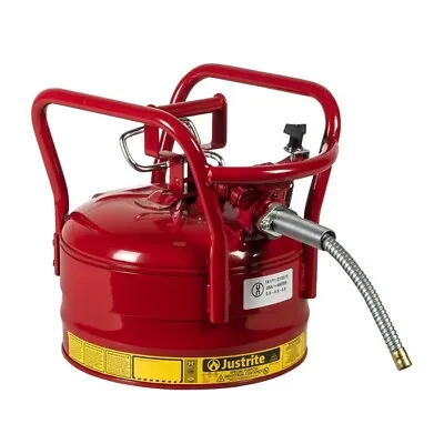Justrite 2.5 Gallon 5/8  Metal Hose Roll Bars DOT Transport Steel Safety Can • $259