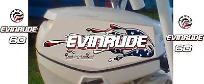 Evinrude Twin 30405060707590 AND 115hp E-Tec USA Flag Splash Decal Kit • $55