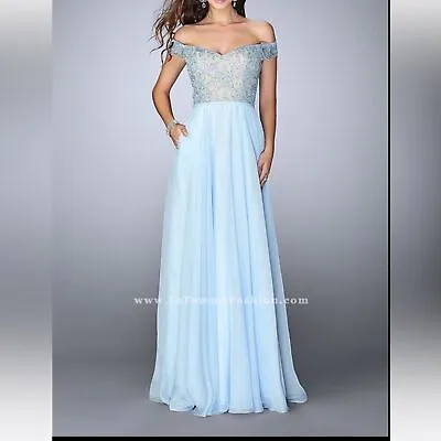 La Femme Blue Prom Formal Gown Dress Size 2 • $99