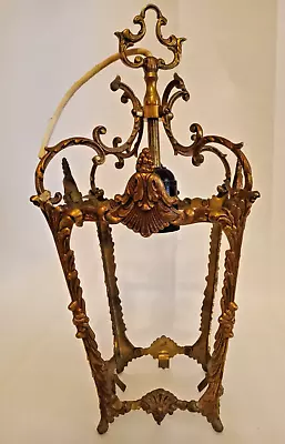 French Louis XVI Style Gilded Bronze Lantern Pendant Chandelier -Early 1900s • $575