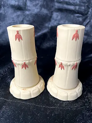 Wedgwood Jasperware  Primrose Yellow  Bamboo Look Candlestick ~ Pair ~ Lovely • $1.25