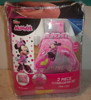 Disney Minnie Mouse 2 Piece Reversible Twin/Full Comforter And Sham • $37.49