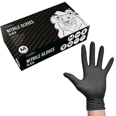 JFA Medical Black Nitrile Gloves Box Of 100 • £9.99