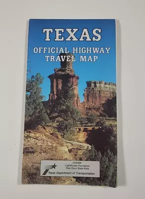 Vintage Texas Official Highway Travel Map 1992 Dept. Of Transportation Guide TX • $4.96