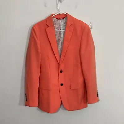 Shinesty Mens Jacket Size 36 Orange Blazer Derby Spring • $29.98