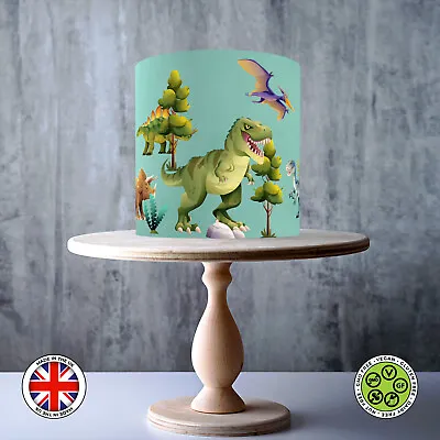 Dinosaurs Trees Rocks T-Rex Set Edible Cake Topper ICING / WAFER • £7.79