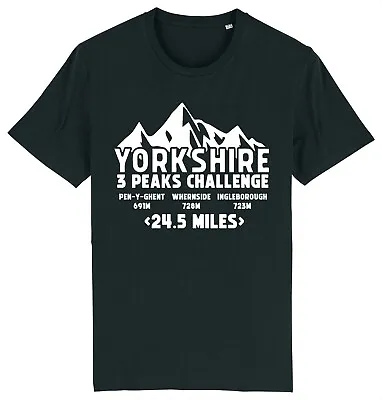 Yorkshire Three 3 Peaks Walking Challenge T-Shirt - Ingleborough Whernside Dales • £9.95