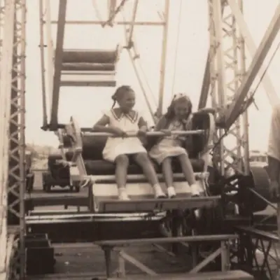 4M Photograph Girls On Carnival Ride Ferris Wheel Fair 1930's Artistic • $22.50