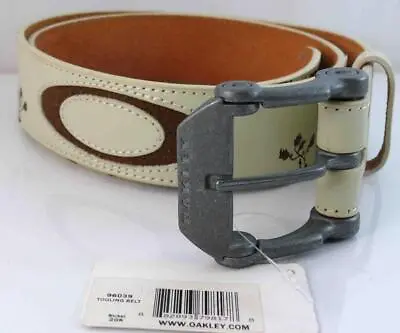 Oakley Vintage Mens Leather Tooling Belt Nickle Size S New Rare Last 1 • $79.99