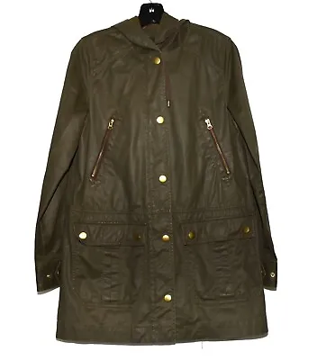 J.Crew Olive Green Cotton Multi Pocket Hooded Womens Jacket Size S • £34.05
